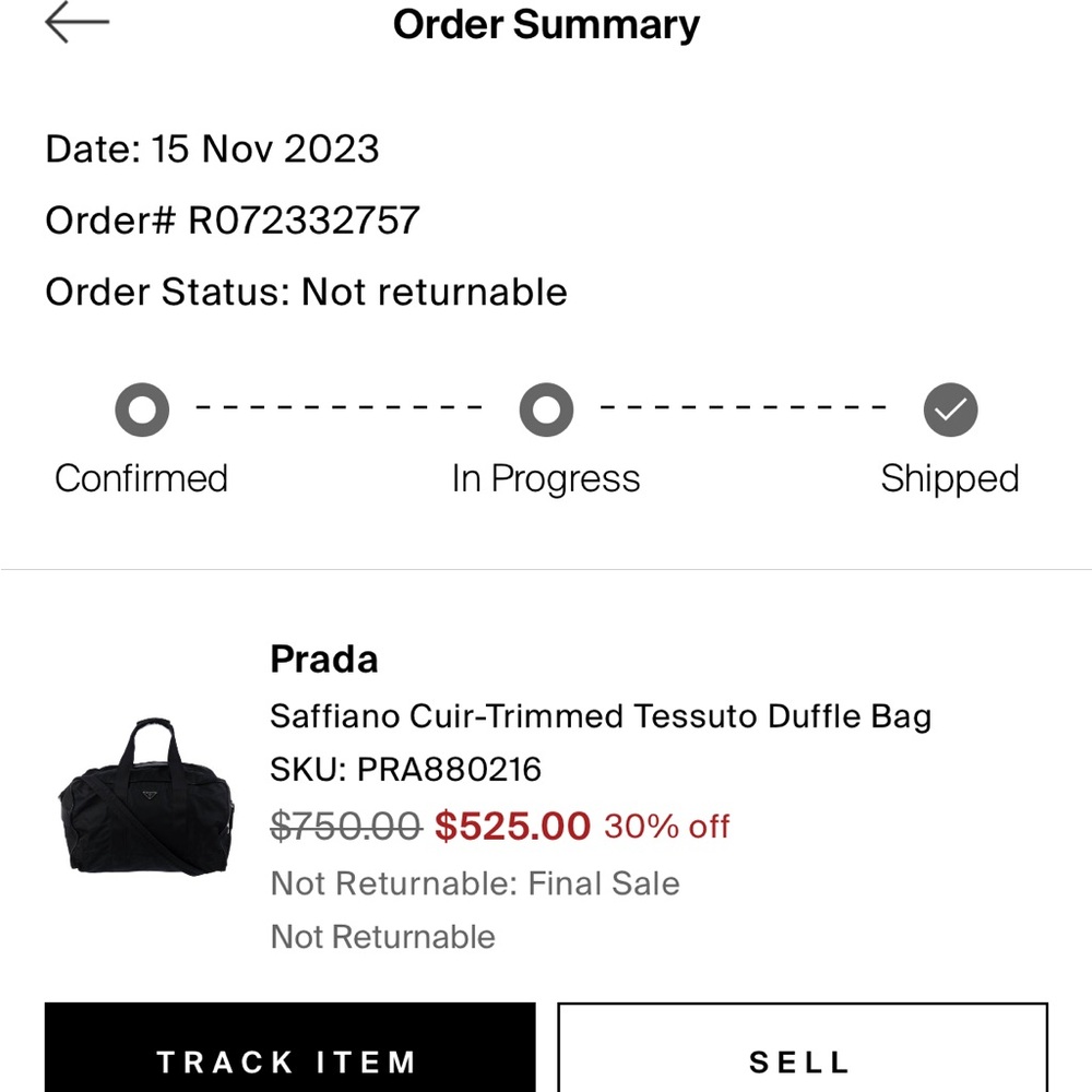 Prada Black Nylon Duffel with Logo Plaque